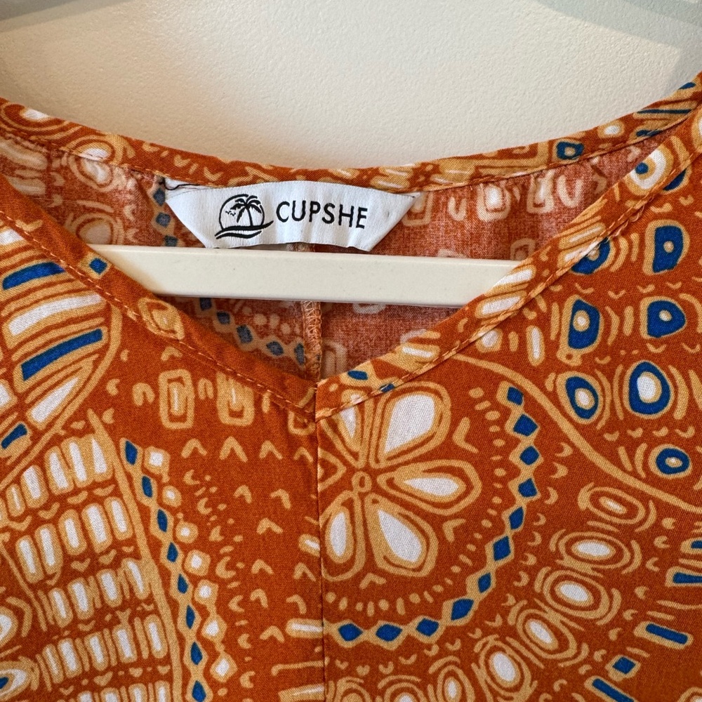 Cupshe Orange Boho Print Blouse - Picture 2 of 4
